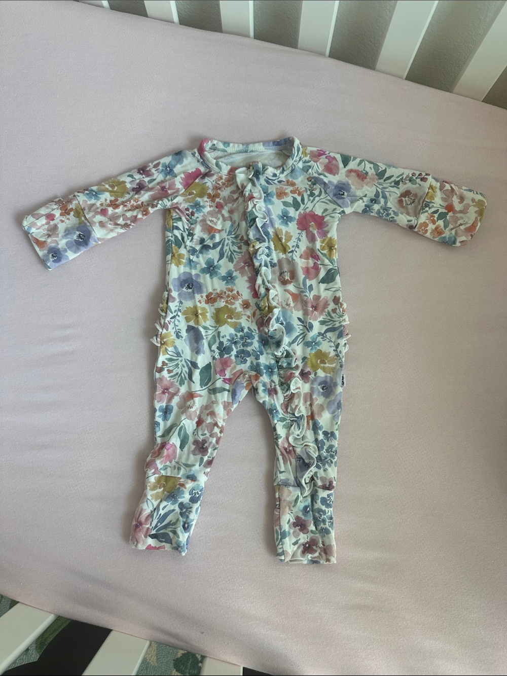 Little Sleepies Zippy- Preemie Floral Ruffle